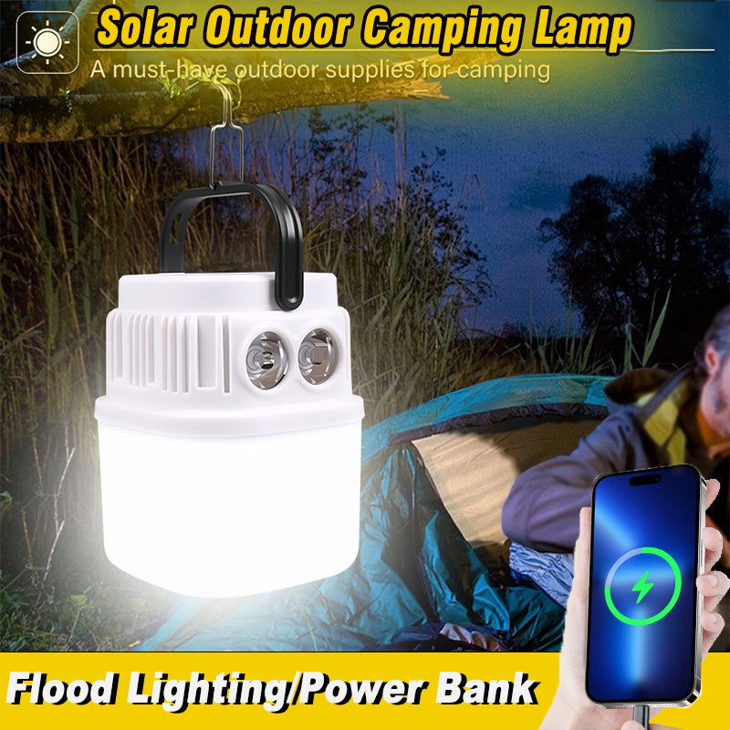 Solar LED Camping Light - Rechargeable Lantern & Flashlight