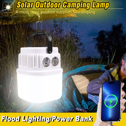 Solar LED Camping Light - Rechargeable Lantern & Flashlight