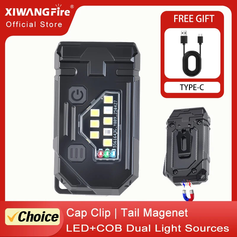 Mini Keychain EDC Flashlight - Rechargeable Magnetic Torch