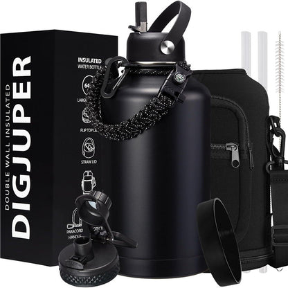 Steel Sports Water Bottle 64oz - Ultimate Hydration Set