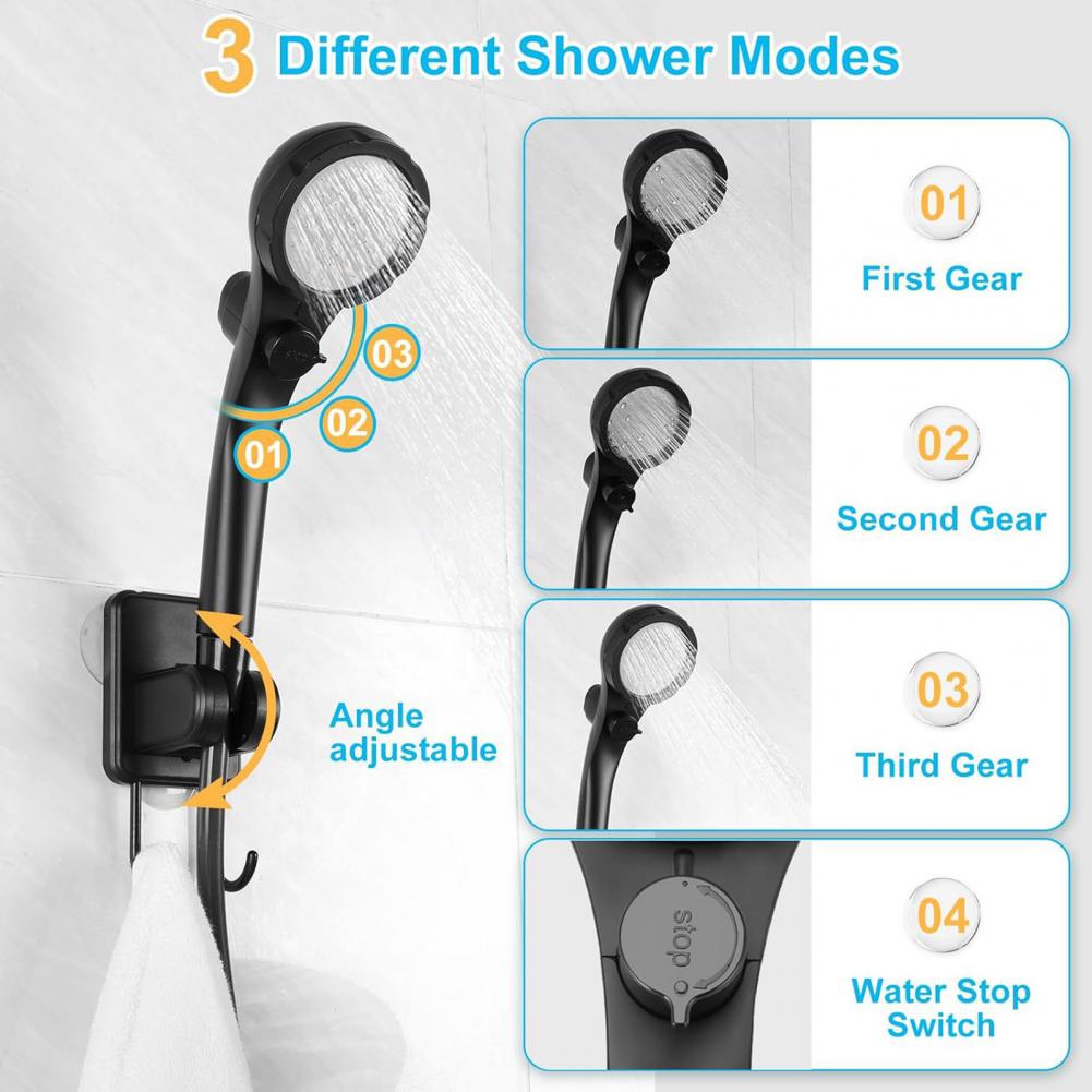 Portable Camping Shower: 6000mAh Rechargeable Pump, IPX7 Kit