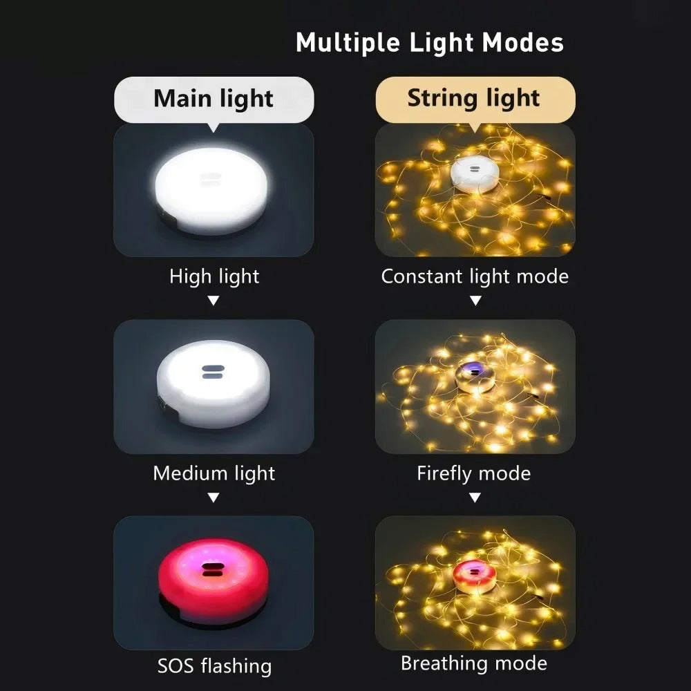 Portable LED Camping Lamp: 10m Type-C Rechargeable