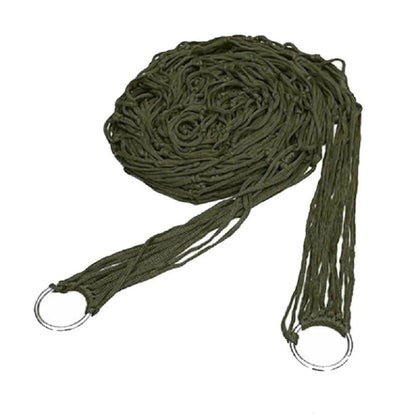 Nylon Rope Meshy Camping Hammock for Outdoor Sleeping Net Bed with Rope Portable Camping Garden Beach Yard Travel Swing Hanging Bed