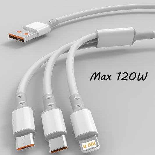 USB Charger Cable: Micro USB, Type C for iPhone & Samsung