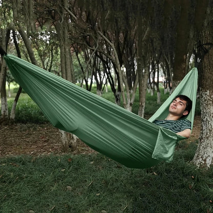 1Set Hammock with Straps and Storage Bag, Lightweight and Durable Textile Material Suitable for Beach Picnics and Hiking Trips