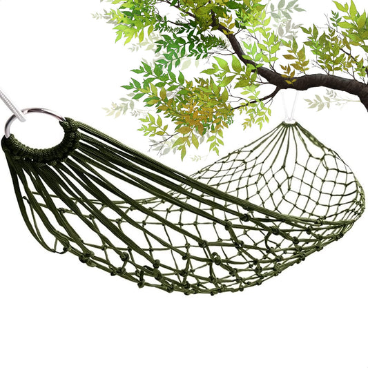 Outdoor Camping Hammock: Portable Mesh Swing with Tree Straps