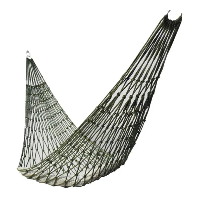 Nylon Rope Meshy Camping Hammock for Outdoor Sleeping Net Bed with Rope Portable Camping Garden Beach Yard Travel Swing Hanging Bed