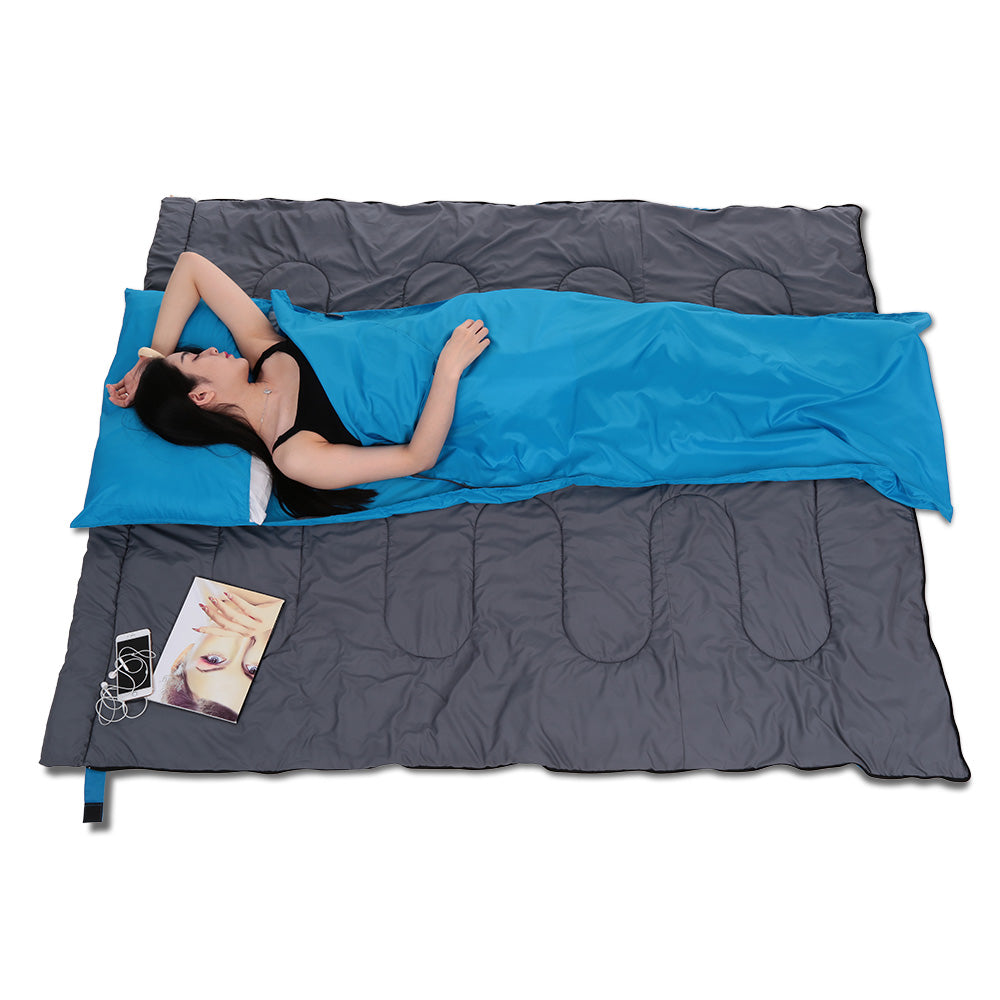 Portable Sleeping Bag Liner with Pillowcase - TOMSHOO 70x210CM