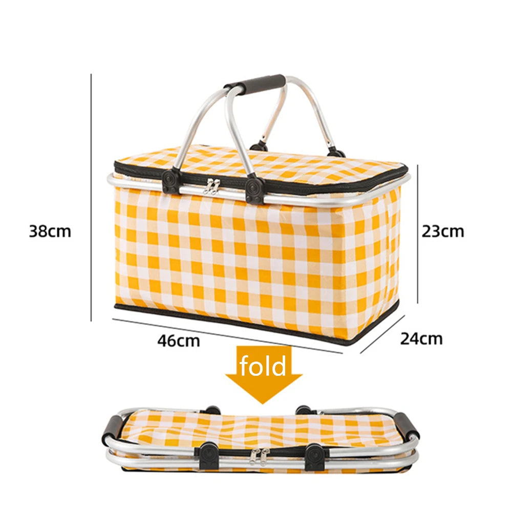 Picnic Basket: Thermal Insulated Picnic Bag - Large Waterproof Cooler Box
