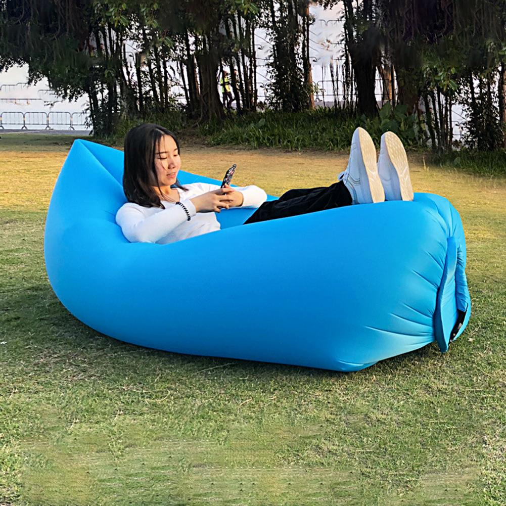 Inflatable Lounger Air Sofa Foldable Sleeping Bag Camping Beach Air Mattress Water Proof Couch Inflatable Lazy Sofa for Picnic