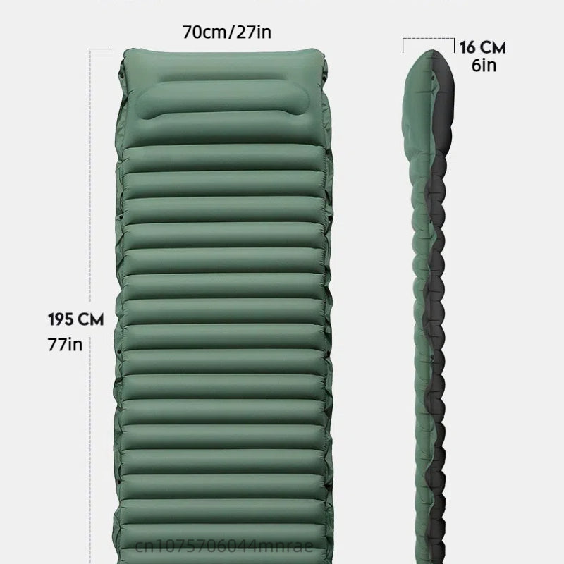 Inflatable Mattress & Camping Pillow - Moisture-Proof Pad
