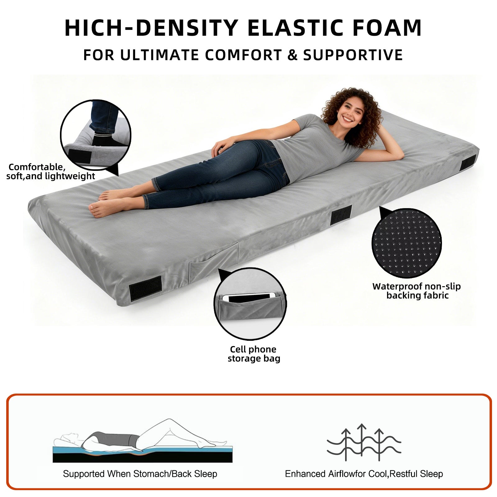 Sleeping Pad: Memory Foam Camping Mattress 3.1" - Portable Cot Pad