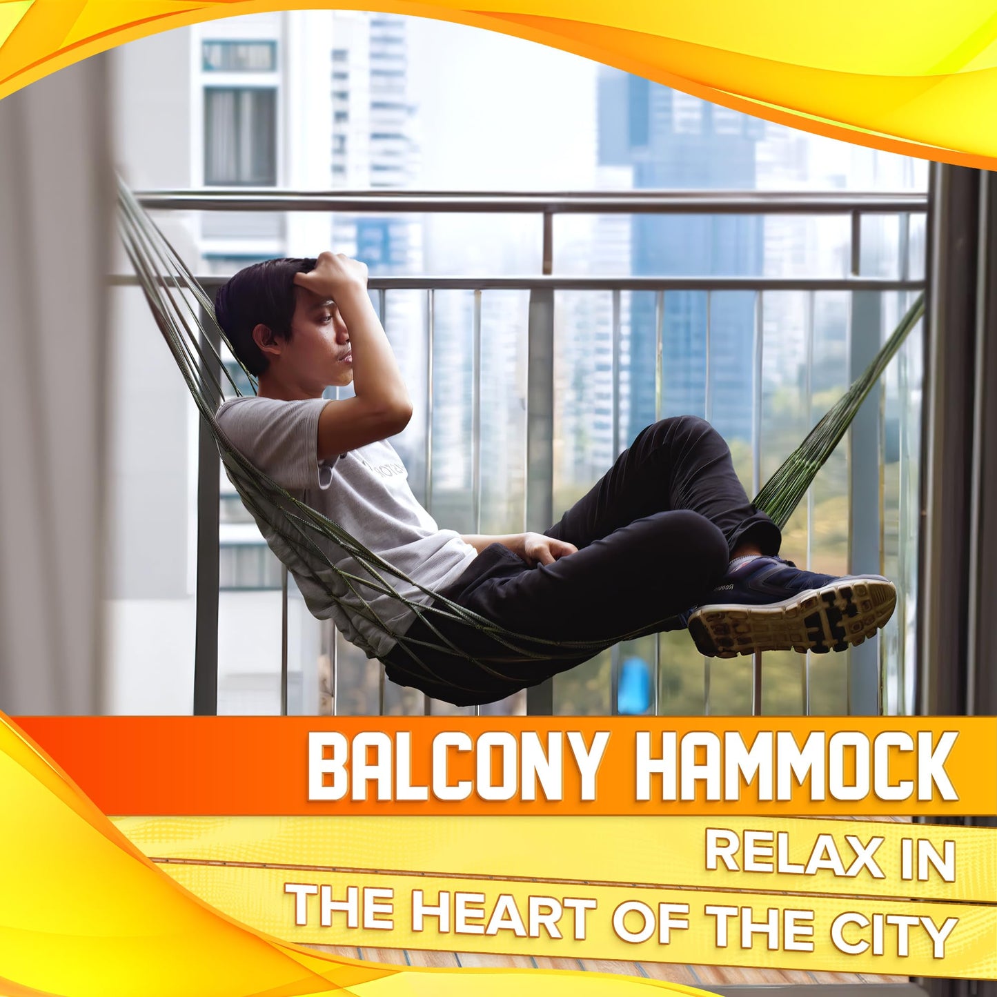 Outdoor Camping Hammock: Portable Mesh Swing with Tree Straps
