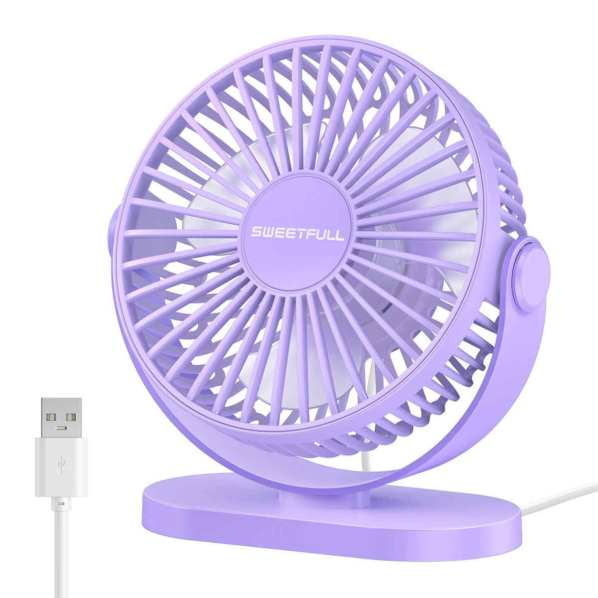 Mini USB Desk Fan: Quiet, 3-Speed, Portable for Home/Office/Camping