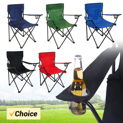 Outdoor Foldable Camping Chair with Bottle Holder