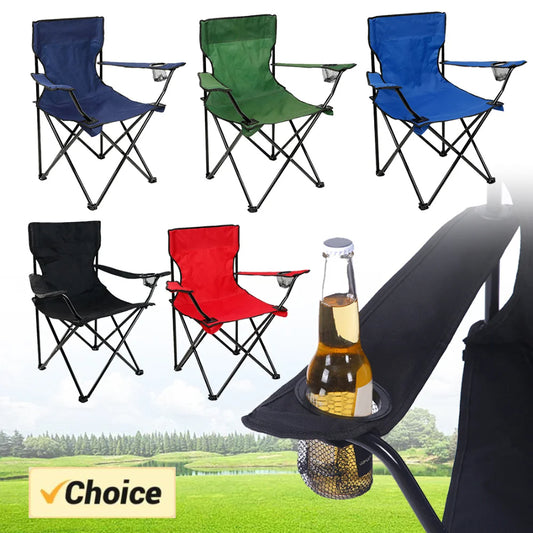 Outdoor Foldable Camping Chair with Bottle Holder