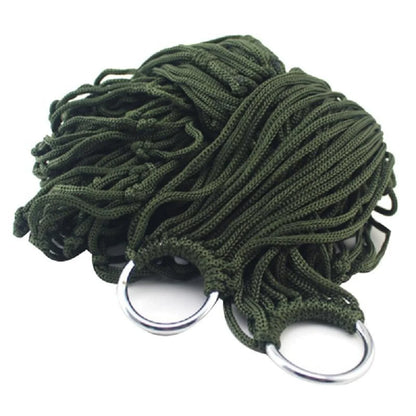 Nylon Rope Meshy Camping Hammock for Outdoor Sleeping Net Bed with Rope Portable Camping Garden Beach Yard Travel Swing Hanging Bed