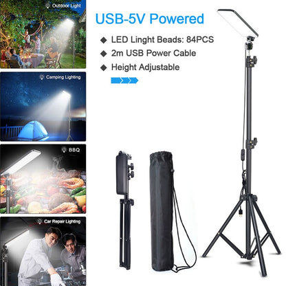 Portable LED Outdoor Camping Lamp: LED Work Light USB Tripod 