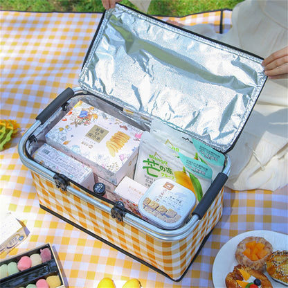 Picnic Basket: Thermal Insulated Picnic Bag - Large Waterproof Cooler Box
