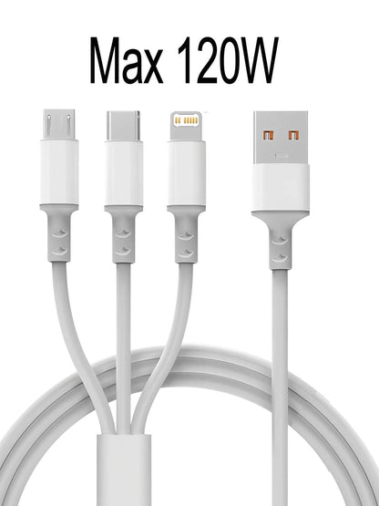 USB Charger Cable: Micro USB, Type C for iPhone & Samsung